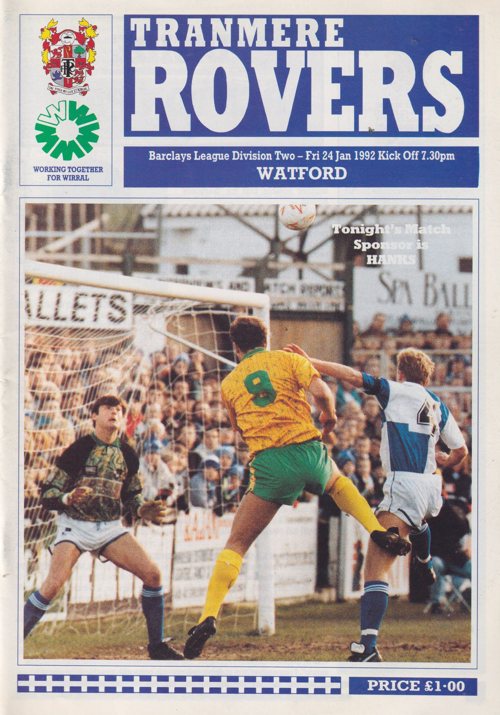 Tranmere Rovers v Watford match programme
